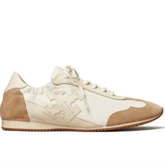 Tory Burch - Tory Sneakers White/New Ivory Suede/Calf Leather NWT - Picture 4 of 8